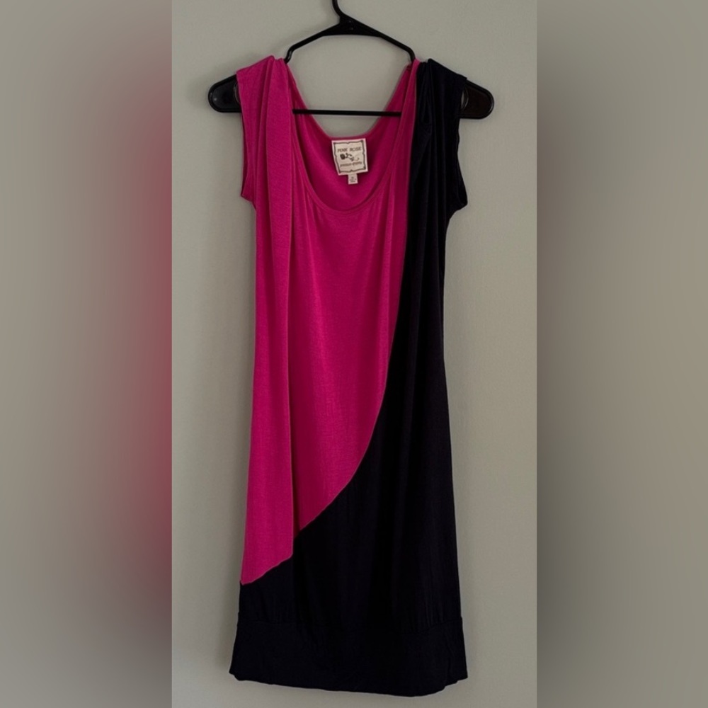 Pink Rose Pink Black Comfy Soft Colorblock Sheath Casual Dress Women’s Size XL